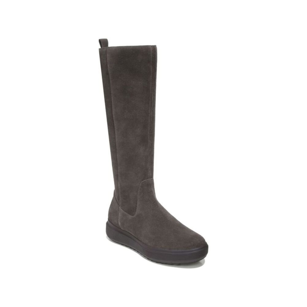 NATURALIZER Womens Gray Torence Round Toe Wedge Leather Heeled Boots 8.5 M